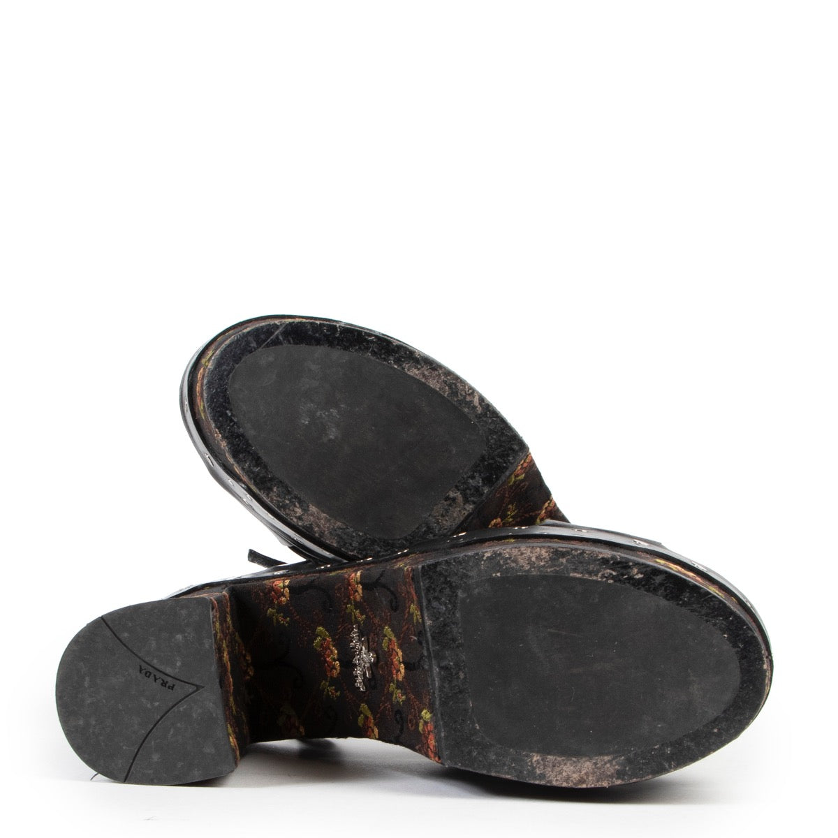Prada Black Jacquard Platform Sandal - Size 38 at Labellov available online or in store