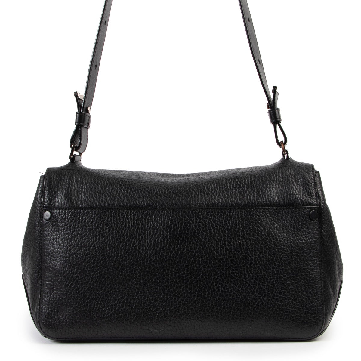 Shop safe online at Labellov in Antwerp this 100% authentic Proenza Schouler Black Leather Crossbody Bag in very good preloved condition.