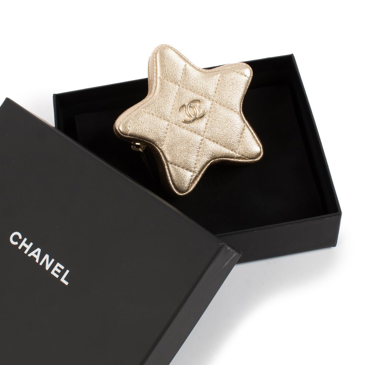 Chanel Gold Lambskin Star Coin Purse