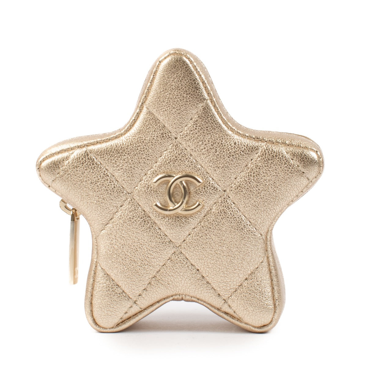 Chanel Gold Lambskin Star Coin Purse
