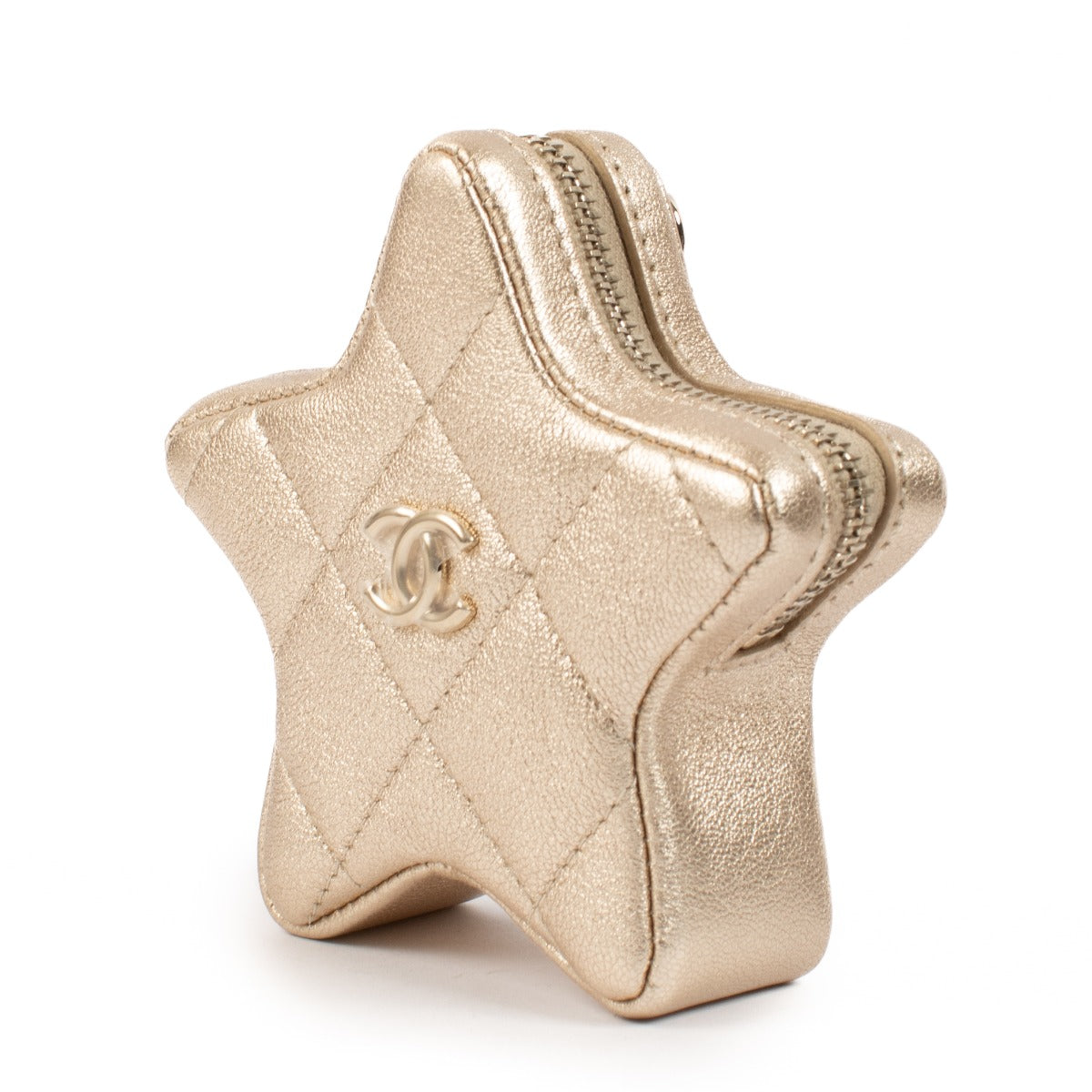 Chanel Gold Lambskin Star Coin Purse