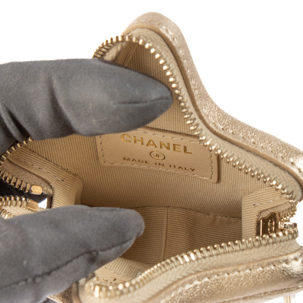 Chanel Gold Lambskin Star Coin Purse