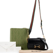 Authentic second hand Gucci Black Horsebit 1955 Mini Shoulder Bag at Labellov