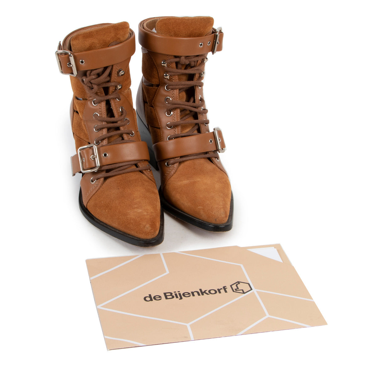 Chloé Rylee Cutout Camel Ankle Boots - Size 39