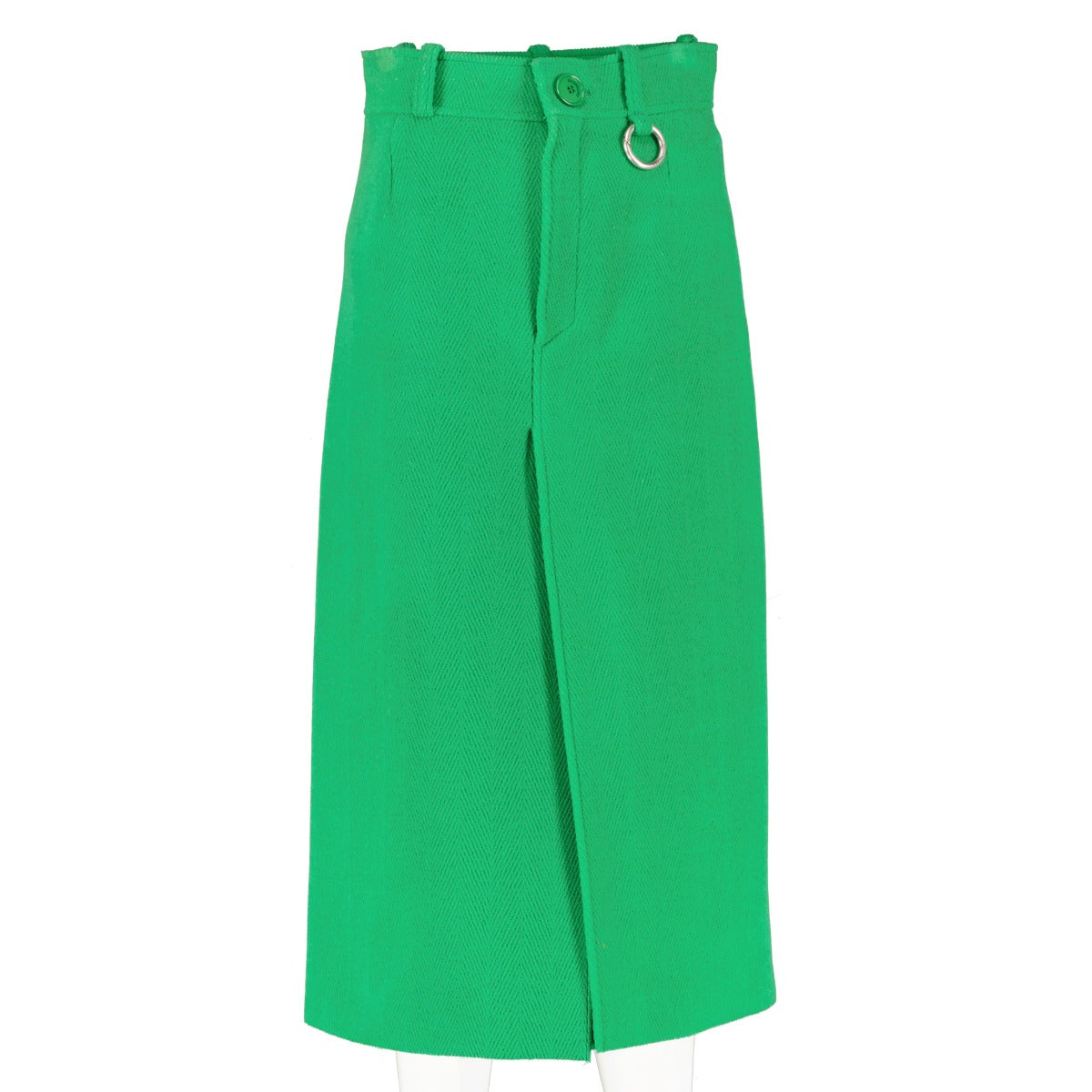 Balenciaga Winter 2018 Green Wool Midi Skirt