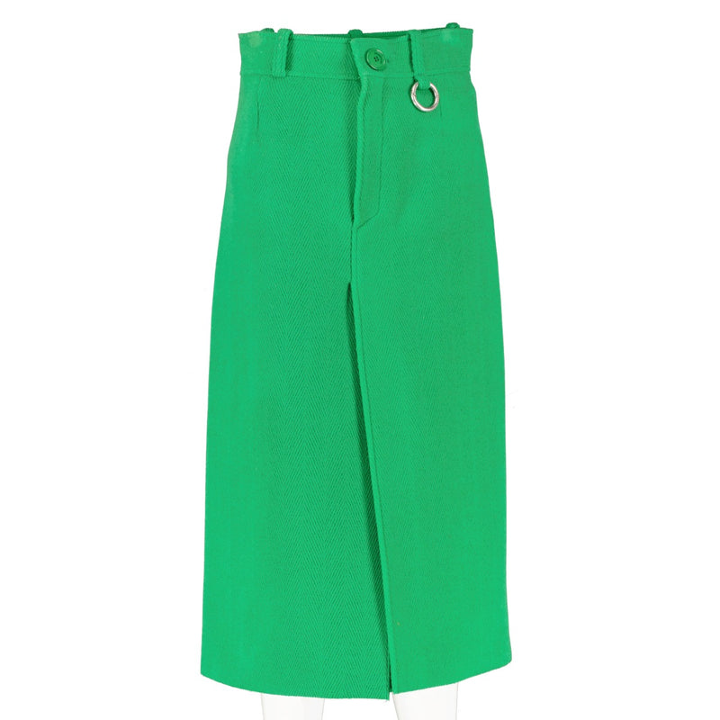 Balenciaga Winter 2018 Green Wool Midi Skirt