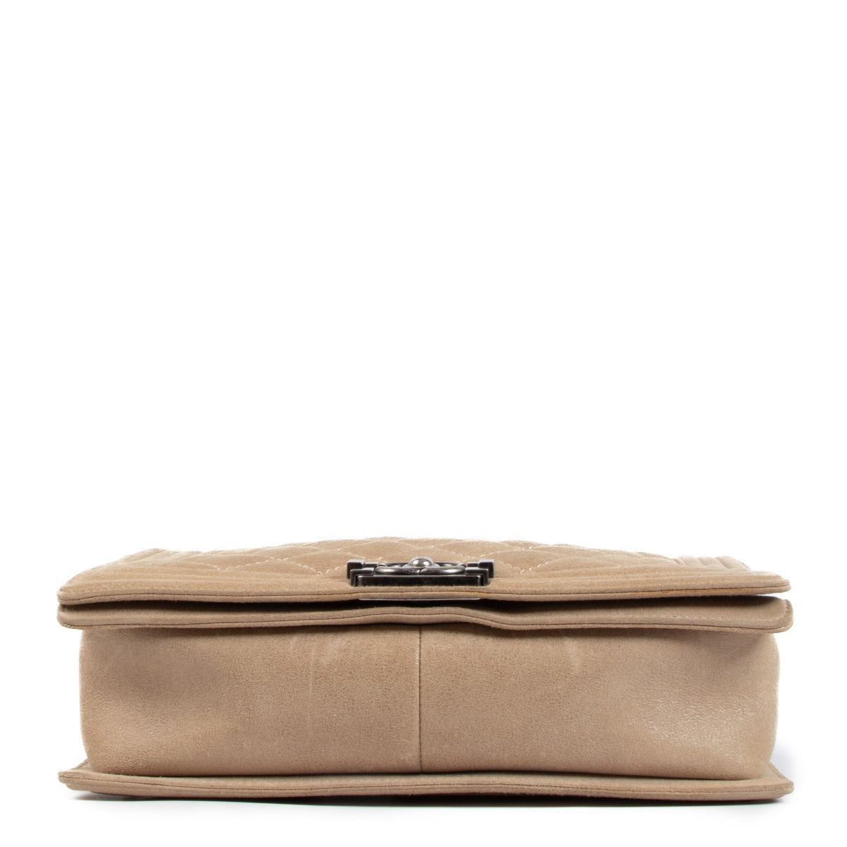 Chanel Beige Iridescent Suède Gentle Square Boy Bag