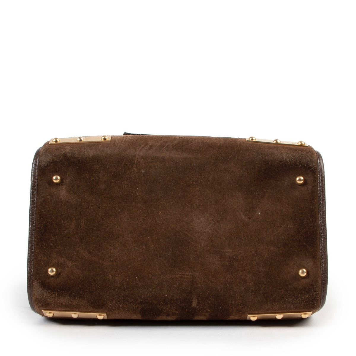 Delvaux Astrid Marron Suede Top-handle original model with D signature in good condition on Labellov vintage site now for sale