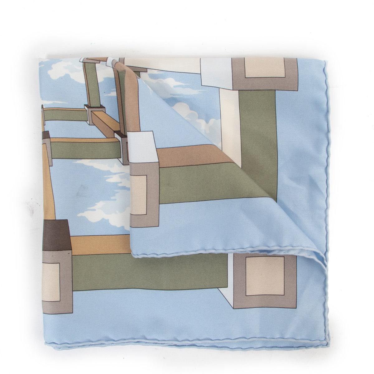 Hermès Vintage Silk Scarf Perspective By A.M. Cassandre available at Labellov online or in store.