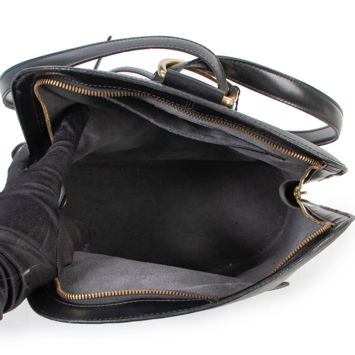 Original No Fake Louis Vuitton Black Epi Leather Gobelins Backpack on Labellov Luxury Vintage site for 2nd hand goods in good condition