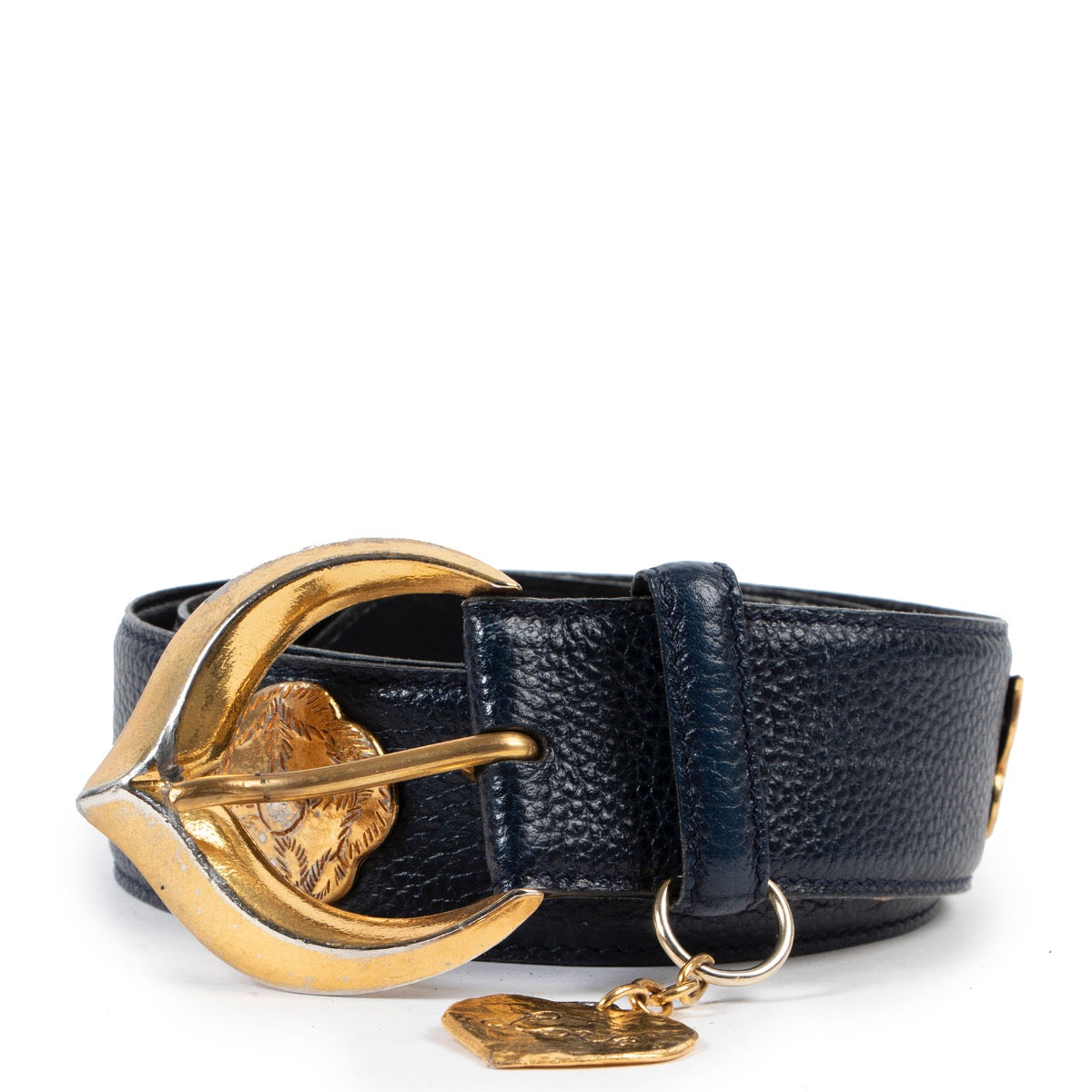 Saint Laurent Blue Black Belt - Size 85 available online or in store at Labellov Antwerp.