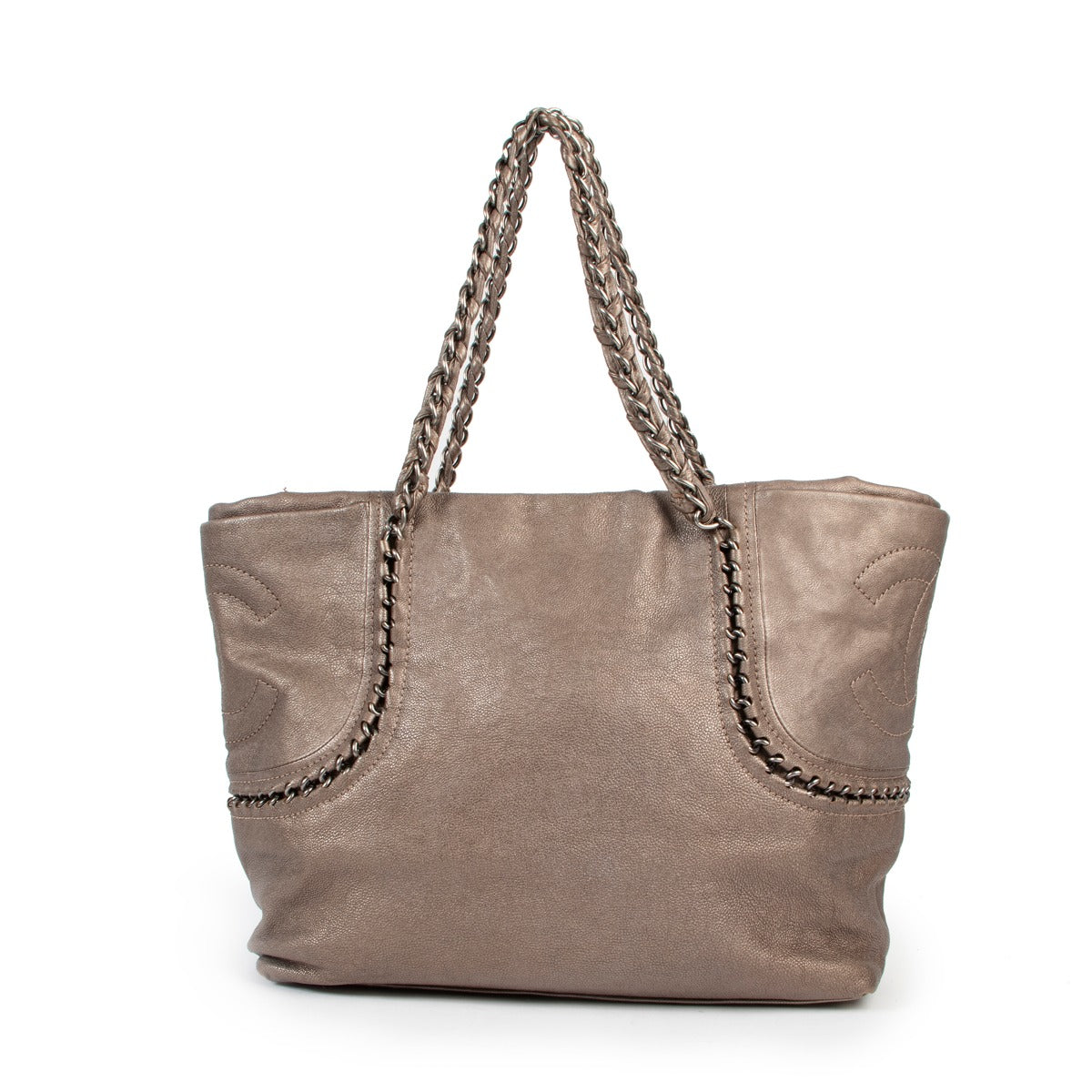 Chanel Metallic Grey Shoulder bag