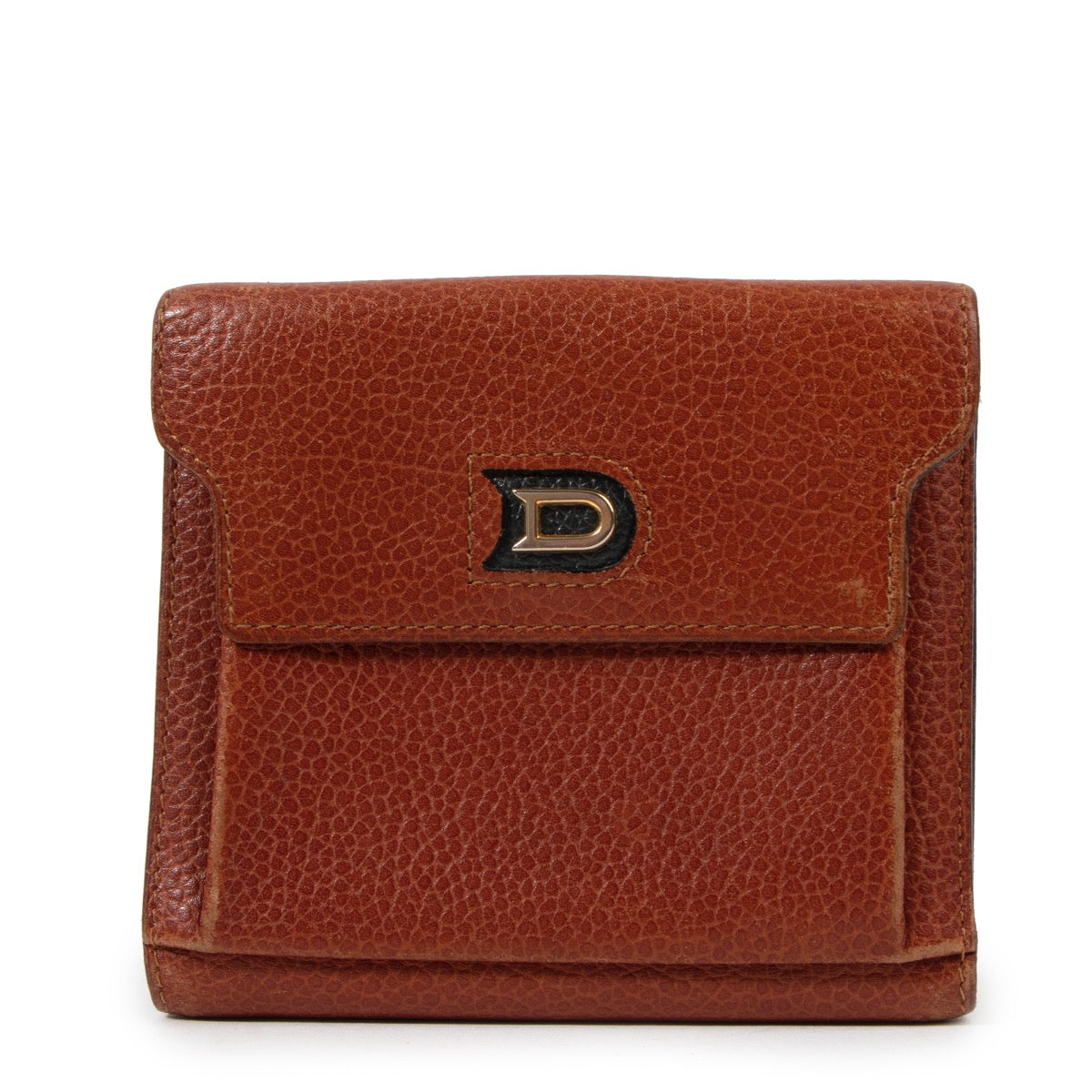 Buy an authentic vintage Delvaux Brown Leather Wallet in good condition at Labellov Antwerp.