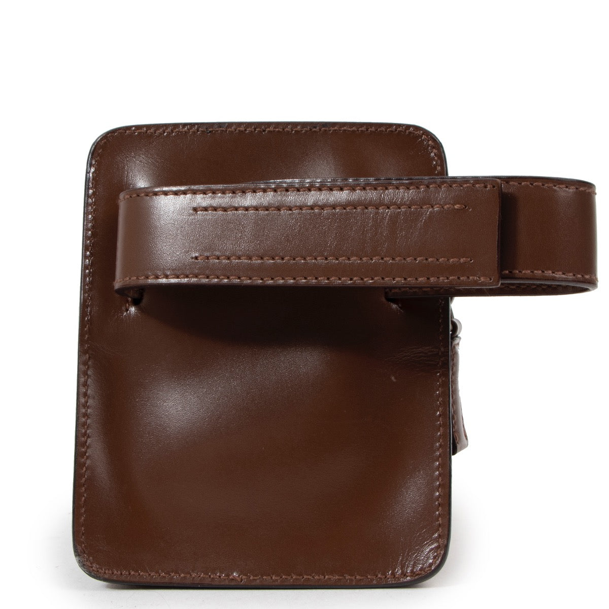 Buy an authentic vintage Prada Brown Leather Wrist Mini Pouch at Labellov Antwerp.