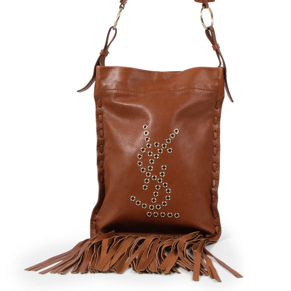Yves Saint Laurent Camel Leather Crossbody Fringe Bag – Labellov