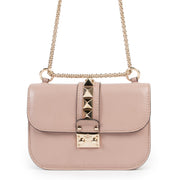 Valentino Small Glam Lock Lipstick Pink Leather Crossbody