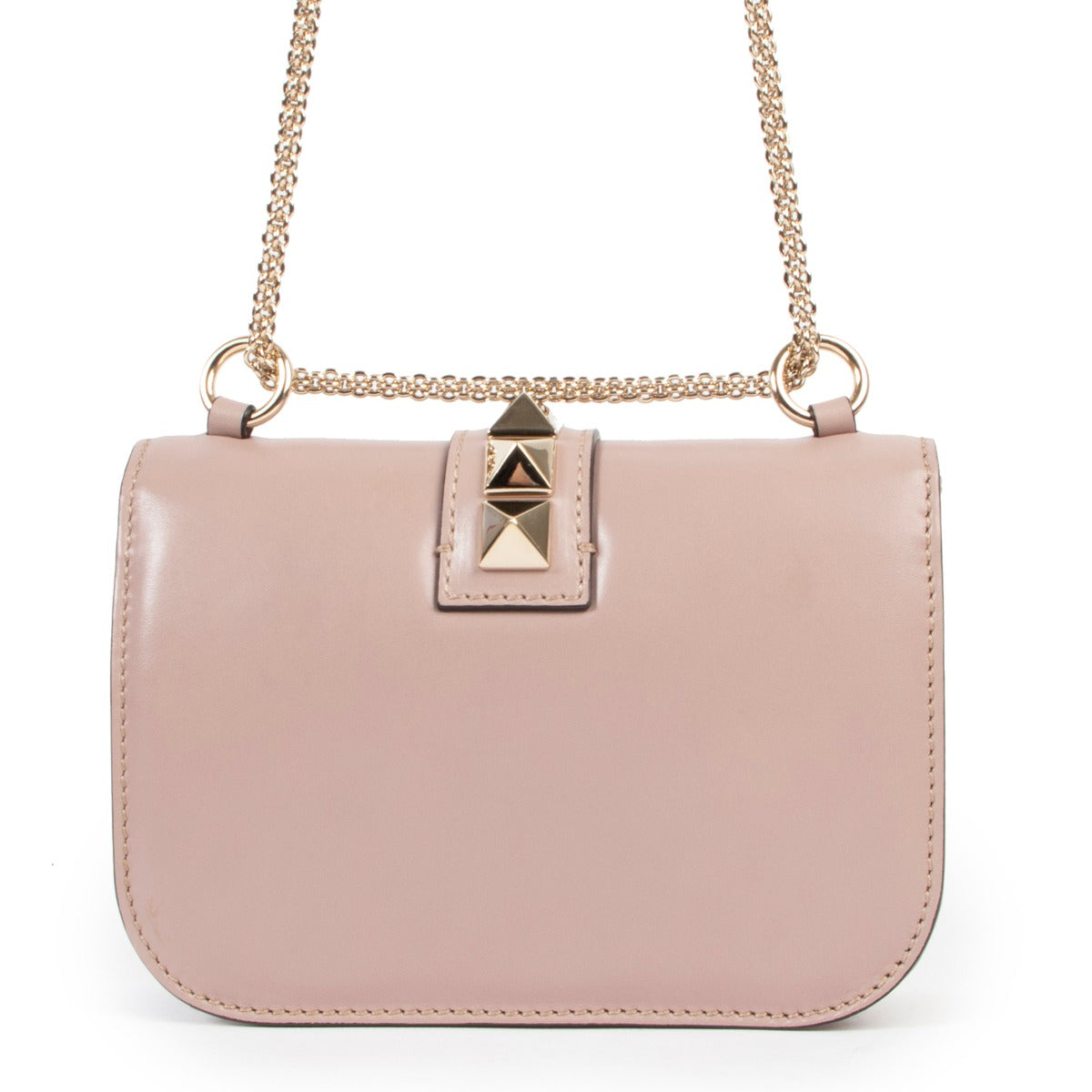 Valentino Small Glam Lock Lipstick Pink Leather Crossbody