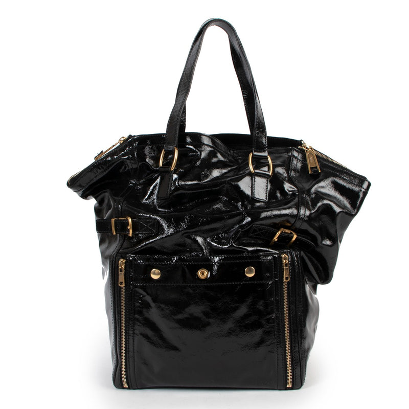 Yves Saint Laurent Black Downtown Patent Leather Handbag