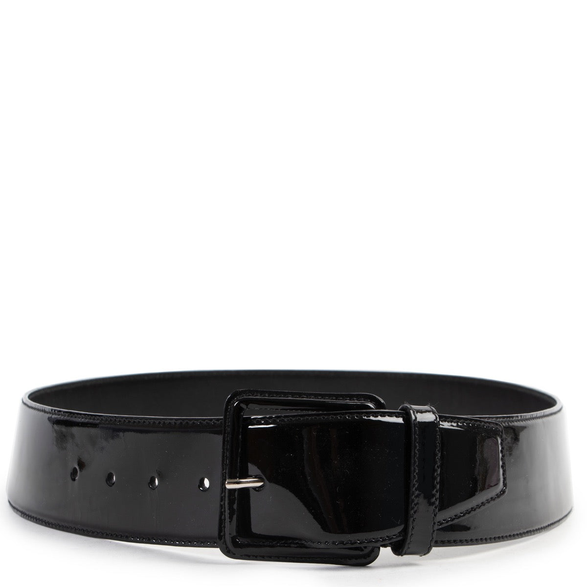 Shop safe online 100% authentic second hand Miu Miu Black Patent Leather Belt - Size 90 in very good excellent condition at the right price at Labellov in Antwerp.