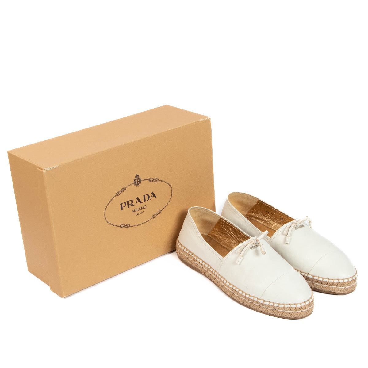 shop 100% authentic second hand Prada White Espadrilles - Size 40 on Labellov.com