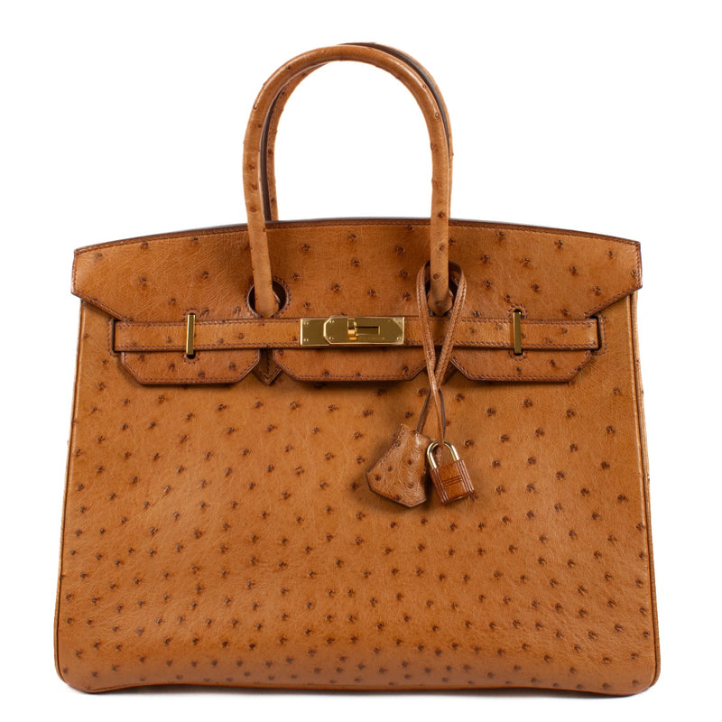 1999 Hermès Birkin 35 Gold Ostrich GHW
