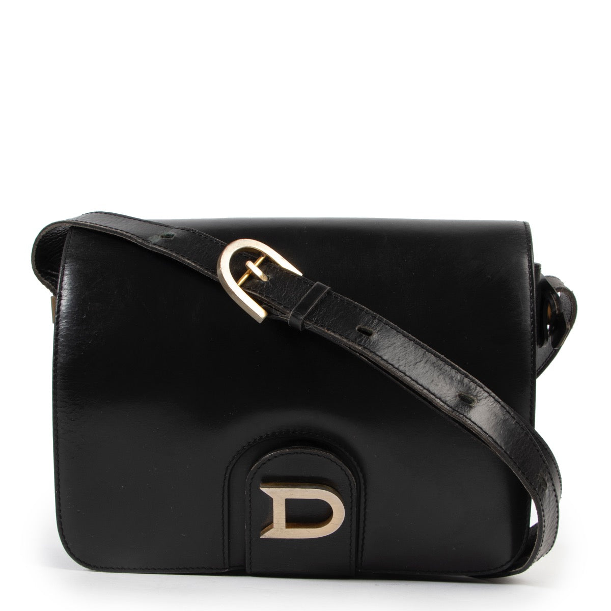 Delvaux Black D Flap Crossbody