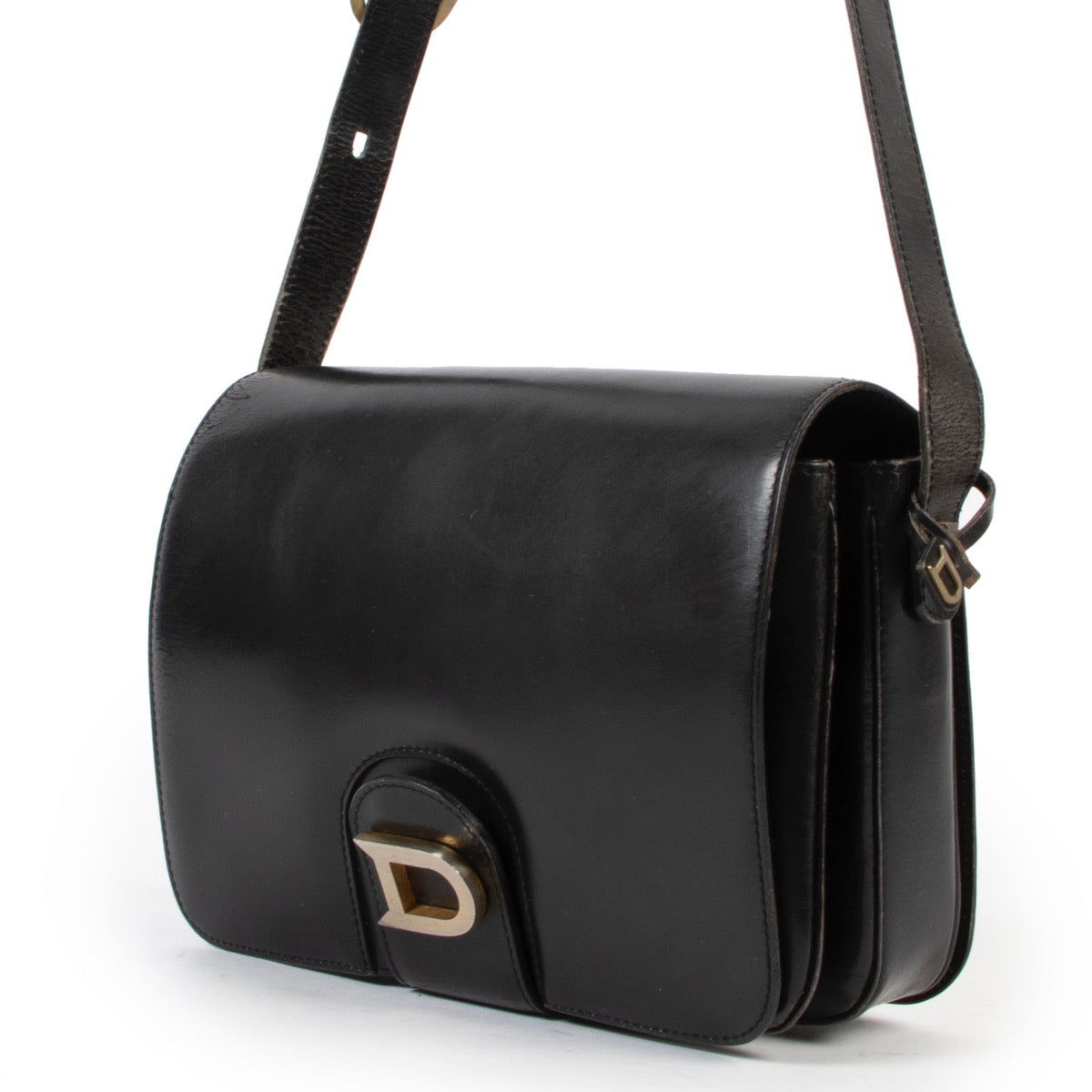 Delvaux Black D Flap Crossbody