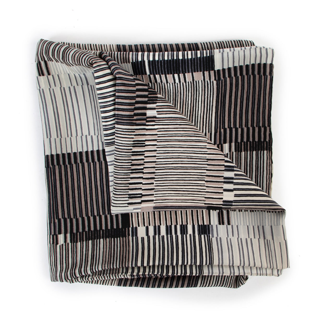 Delvaux Black/White Striped Scarf