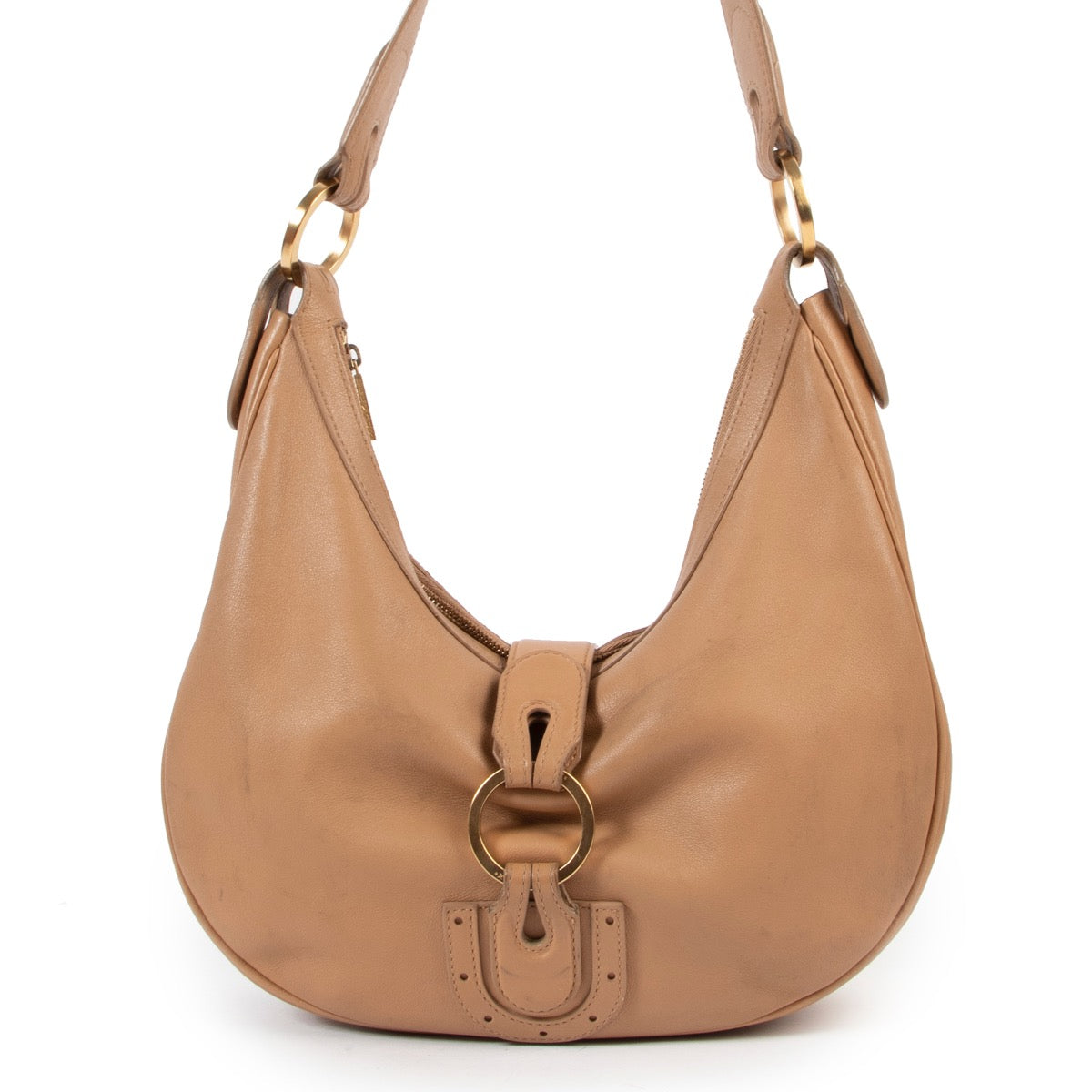 Shop safe online 100% authentic second hand Delvaux Muscade Camille PM Shoulder Bag at Labellov in Antwerp.