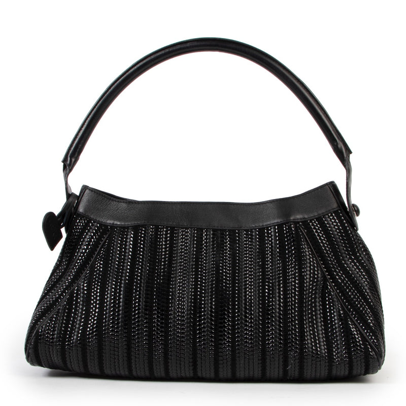 Shop safe online 100% authentic second hand Delvaux Black Toile De Cuir Cappuccino Shoulder Bag at Labellov in Antwerp.