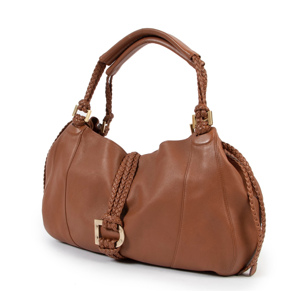 Shop safe online 100% authentic second hand Delvaux Cognac Eugène GM Shoulder Bag in very good condition at the right price at Labellov in Antwerp.