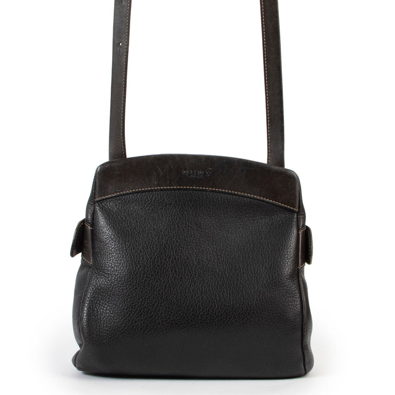 Delvaux Zwart Leren Schoudertas