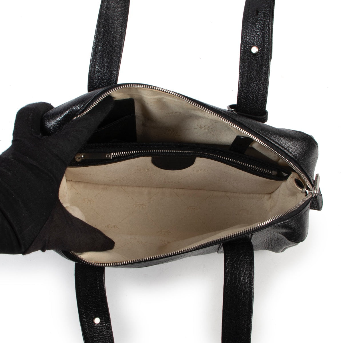 Delvaux Black Goatskin Loft Shoulder Bag