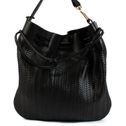 Delvaux Black Toile de Cuir Shoulder Bag