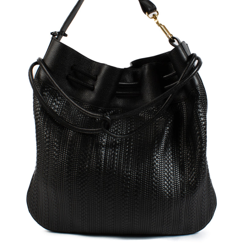 Delvaux Black Toile de Cuir Shoulder Bag