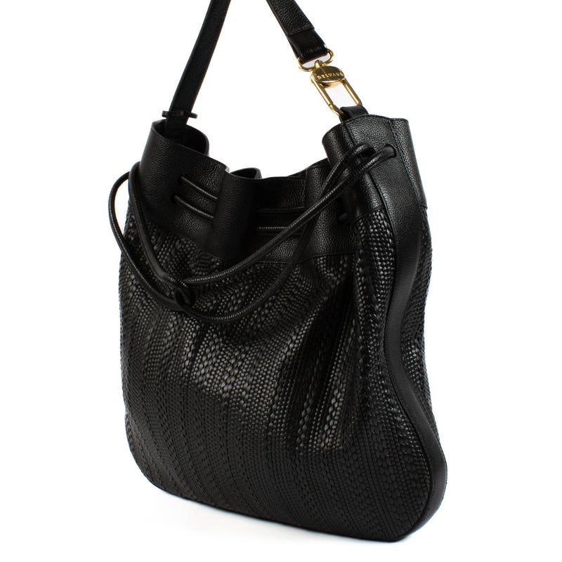 Delvaux Black Toile de Cuir Shoulder Bag