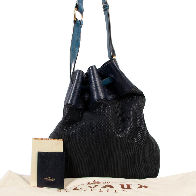 Delvaux Blue Sommelier Toile De Cuir Crossbody