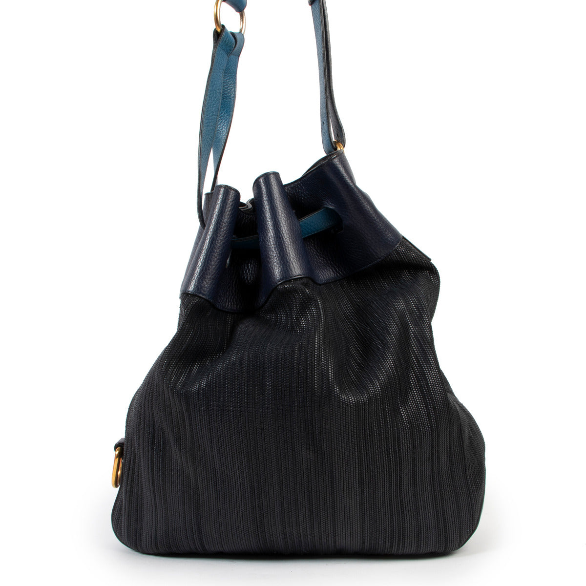 Sac bandoulière Delvaux Sommelier bleu en toile de cuir