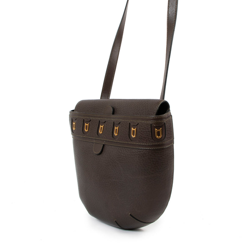 Delvaux Brown D Crossbody Bag