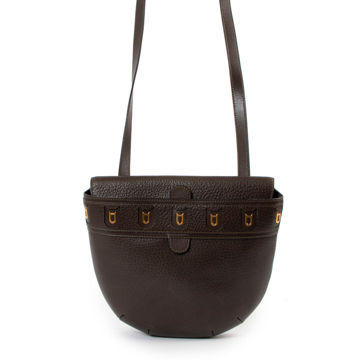 Delvaux Brown D Crossbody Bag