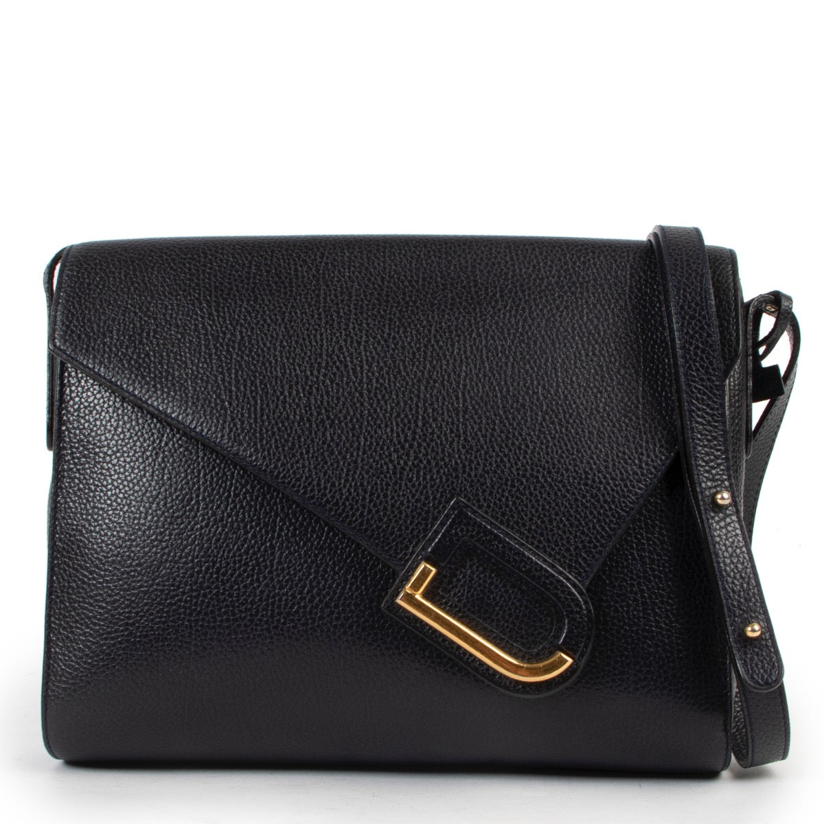 Shop safe online 100% authentic second hand Delvaux Blue Shoulder bag in very good condition at Labellov in Antwerp.