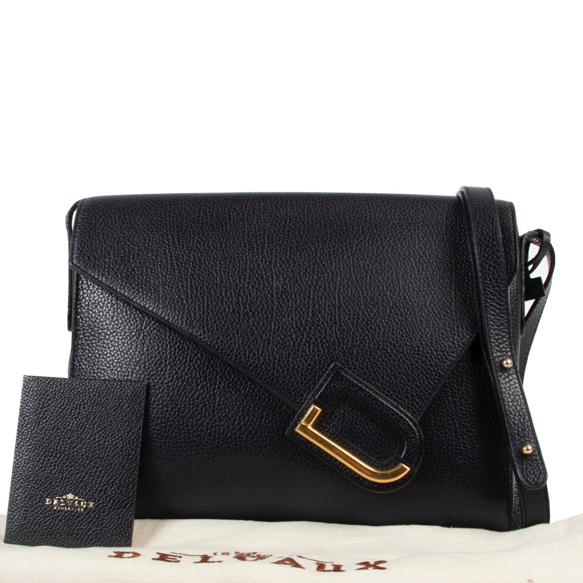 Shop safe online 100% authentic second hand Delvaux Blue Shoulder bag in very good condition at Labellov in Antwerp.