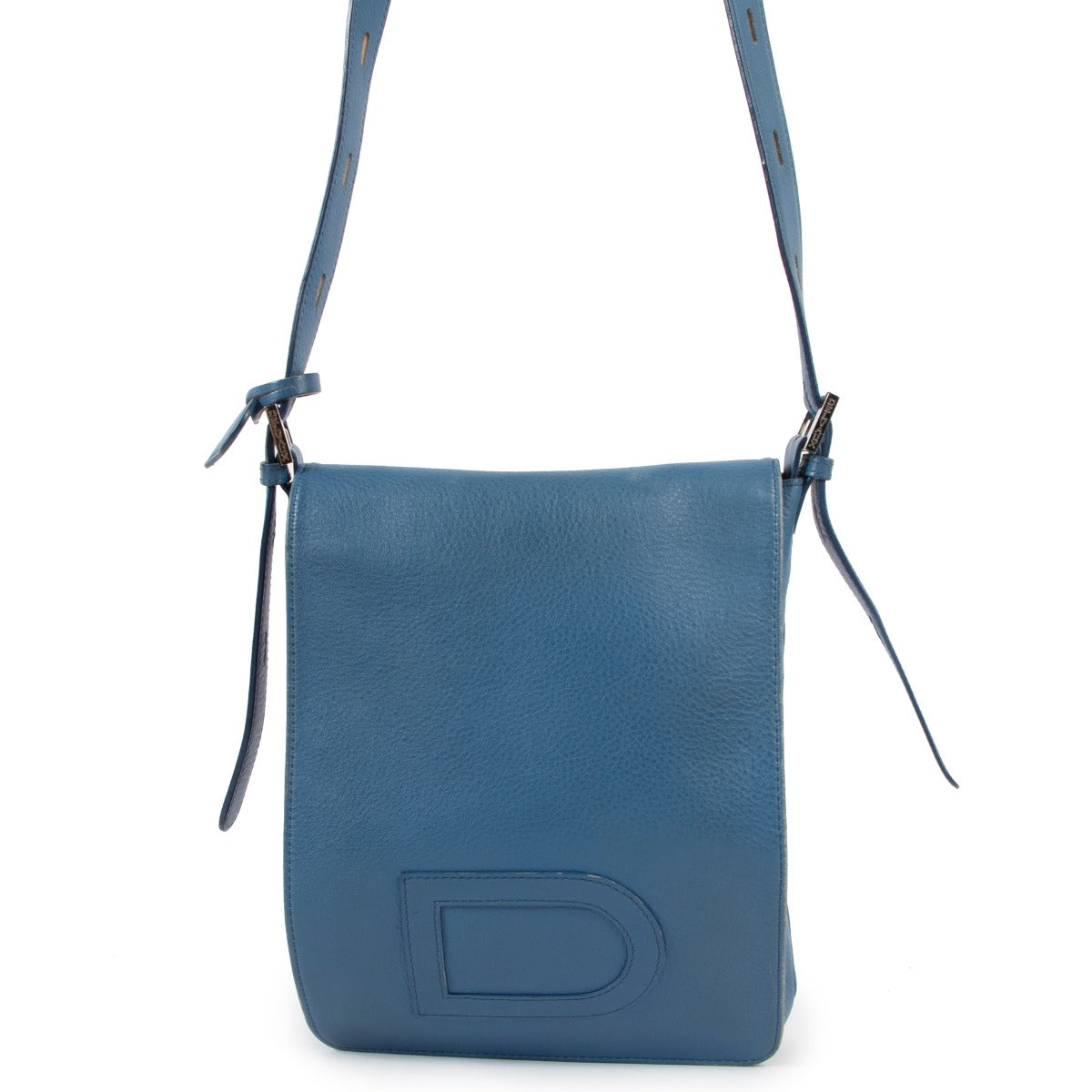Authentic second hand Delvaux Louise Baudrier PM Polo Bleu Royal Crossbody Bag at Labellov.com