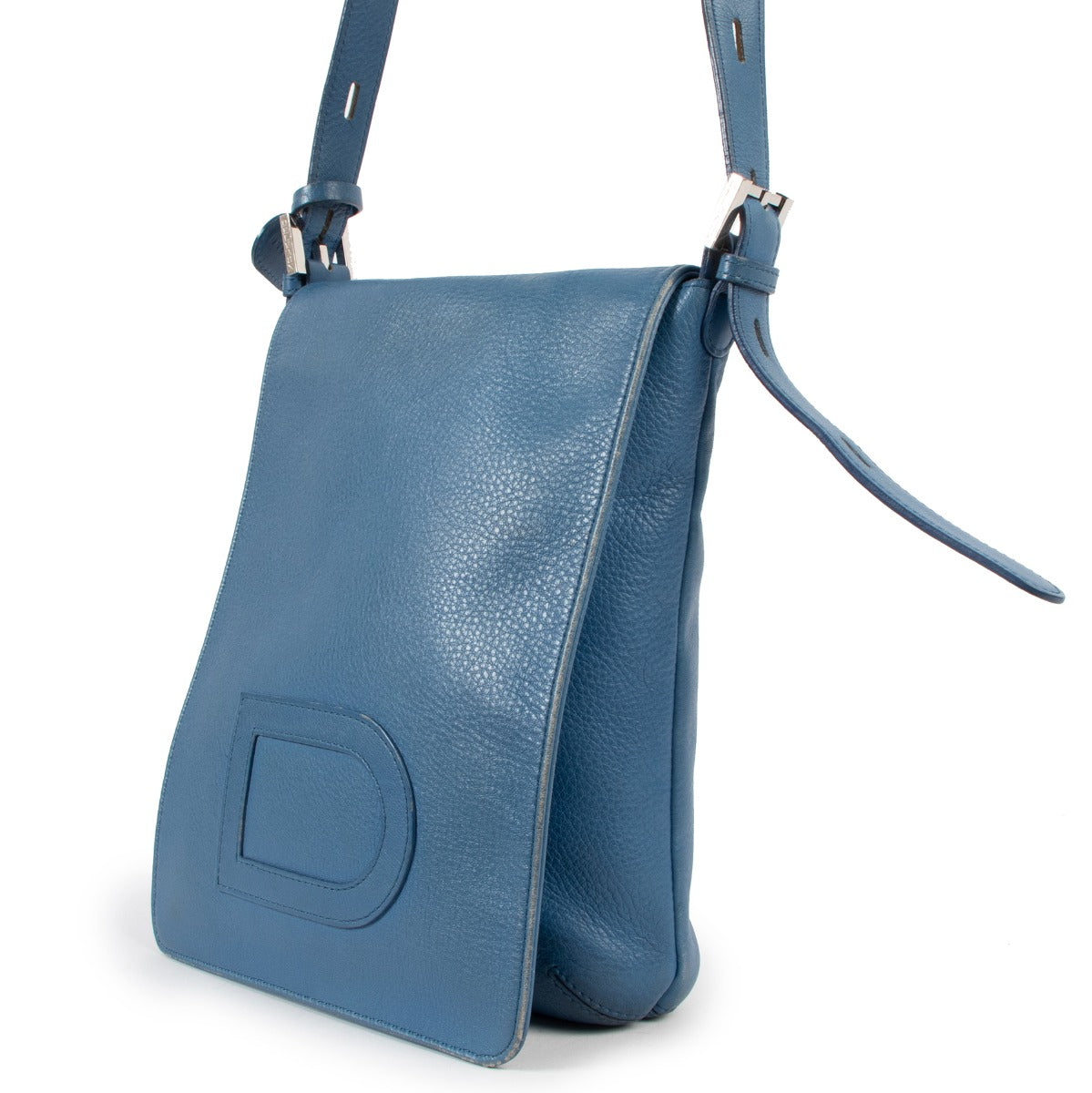 Authentic second hand Delvaux Louise Baudrier PM Polo Bleu Royal Crossbody Bag at Labellov.com