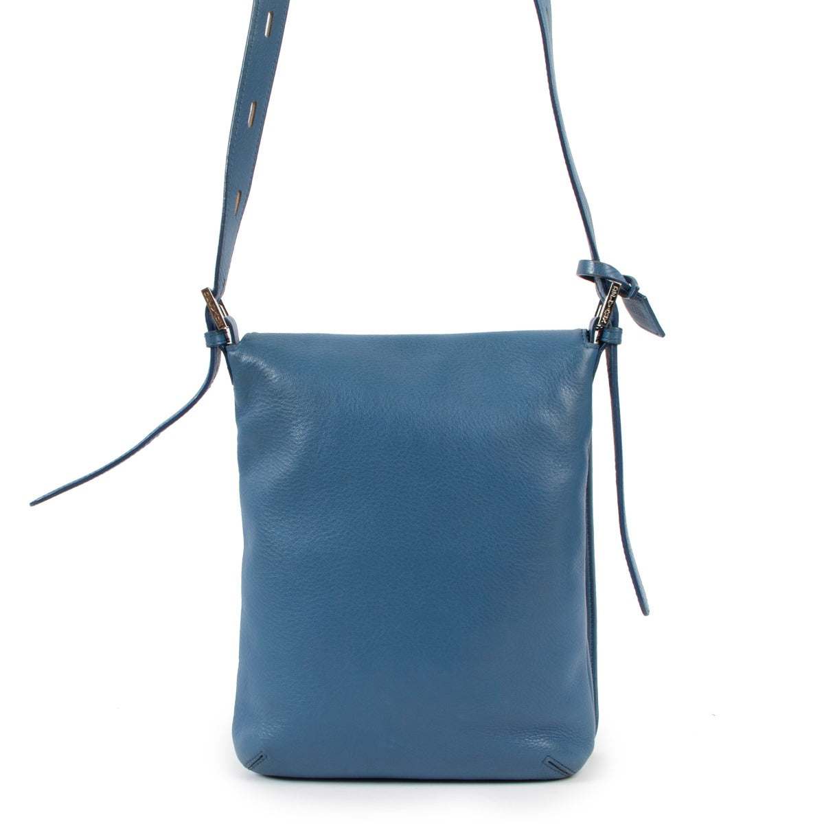 Authentic second hand Delvaux Louise Baudrier PM Polo Bleu Royal Crossbody Bag at Labellov.com