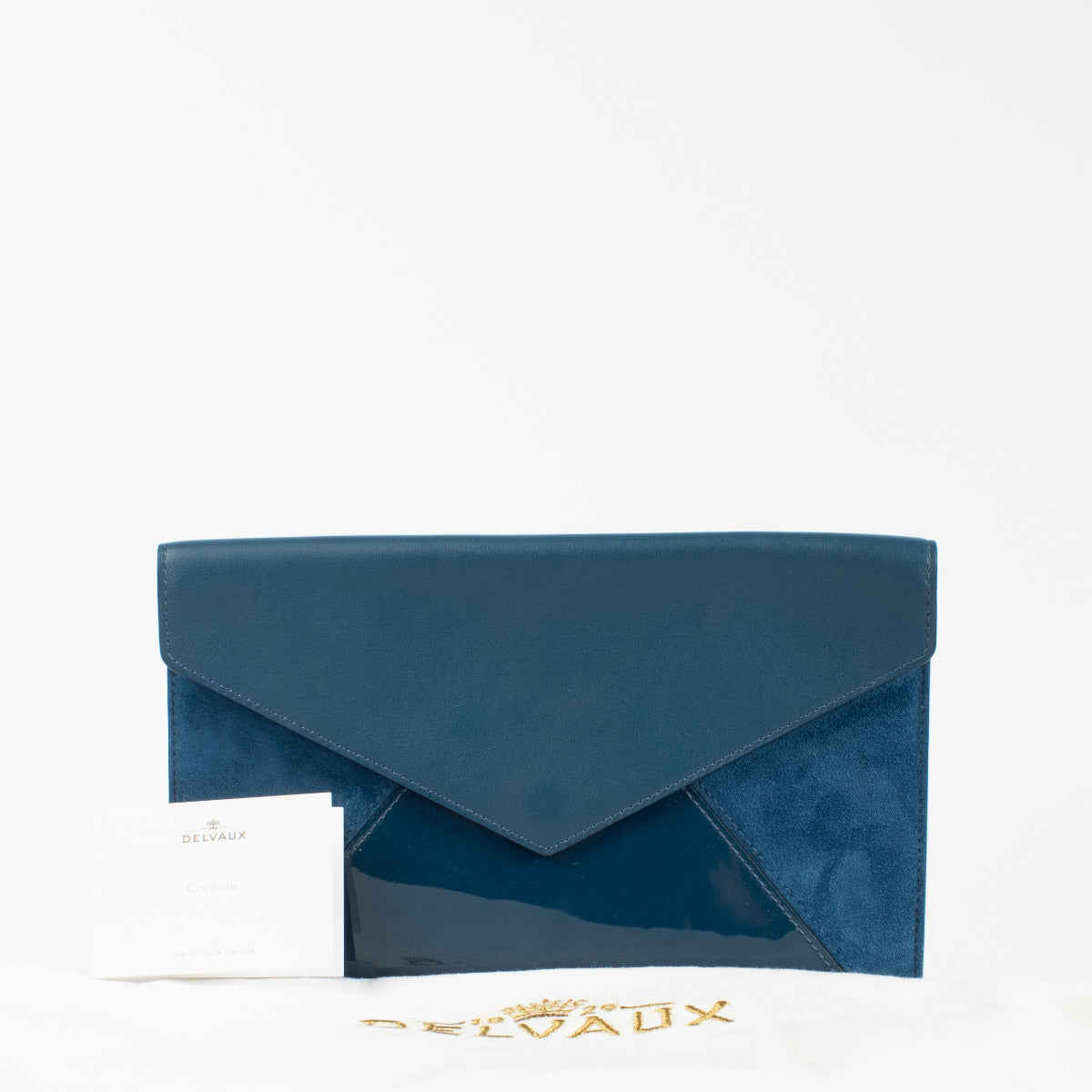 Delvaux Bleu de Prusse Ambigu Pochette Polo Clutch