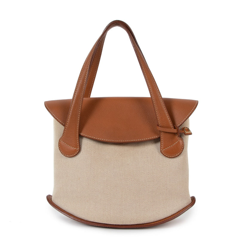 Delvaux Fauve Toile Songe Mini Handbag