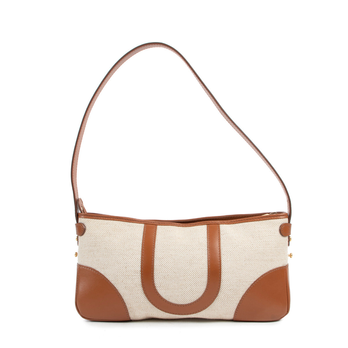 Delvaux Beige and Camel Shoulder Bag