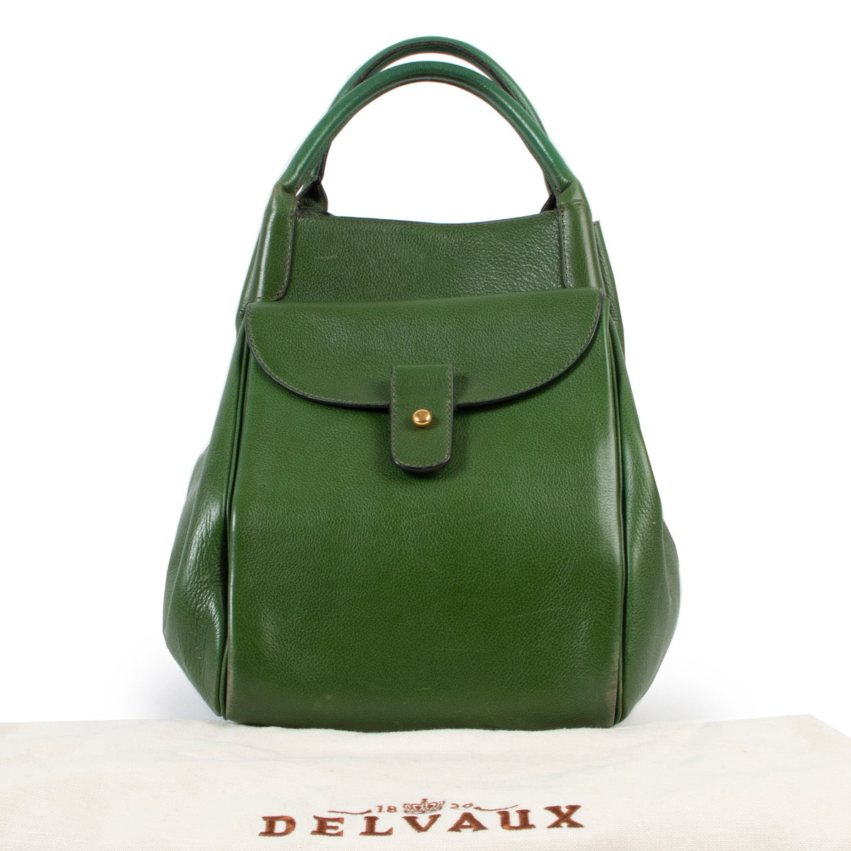Shop safe online 100% authentic second hand Delvaux Green Shoulder bag in very good condition at the right price at Labellov in Antwerp.