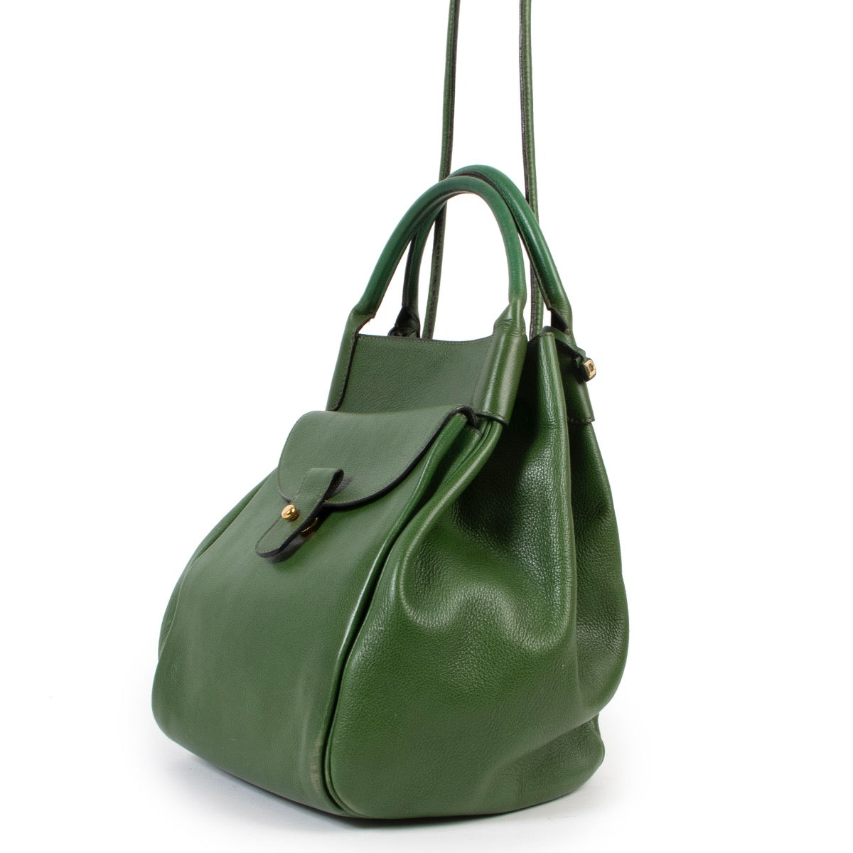 Shop safe online 100% authentic second hand Delvaux Green Shoulder bag in very good condition at the right price at Labellov in Antwerp.